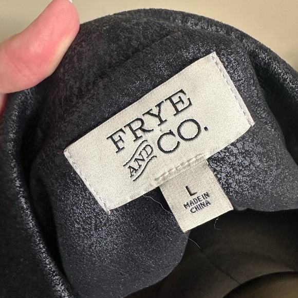 Frye & Co, Women's Black Faux Leather Moto Jacket Size Large - Picture 5 of 8